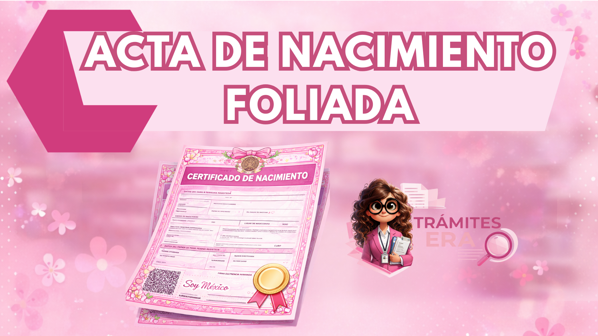 📝Acta de Nacimiento con FOLIO Horario Lunes a Domingo 8:00 a 10:00 pm